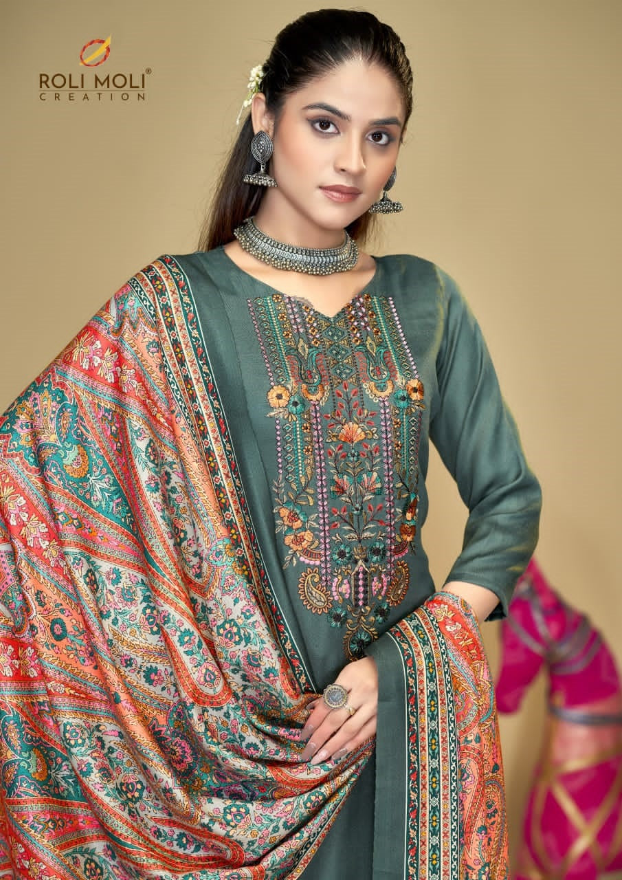 Afifa Roli Moli Pashmina Suits Manufacturer Gujarat