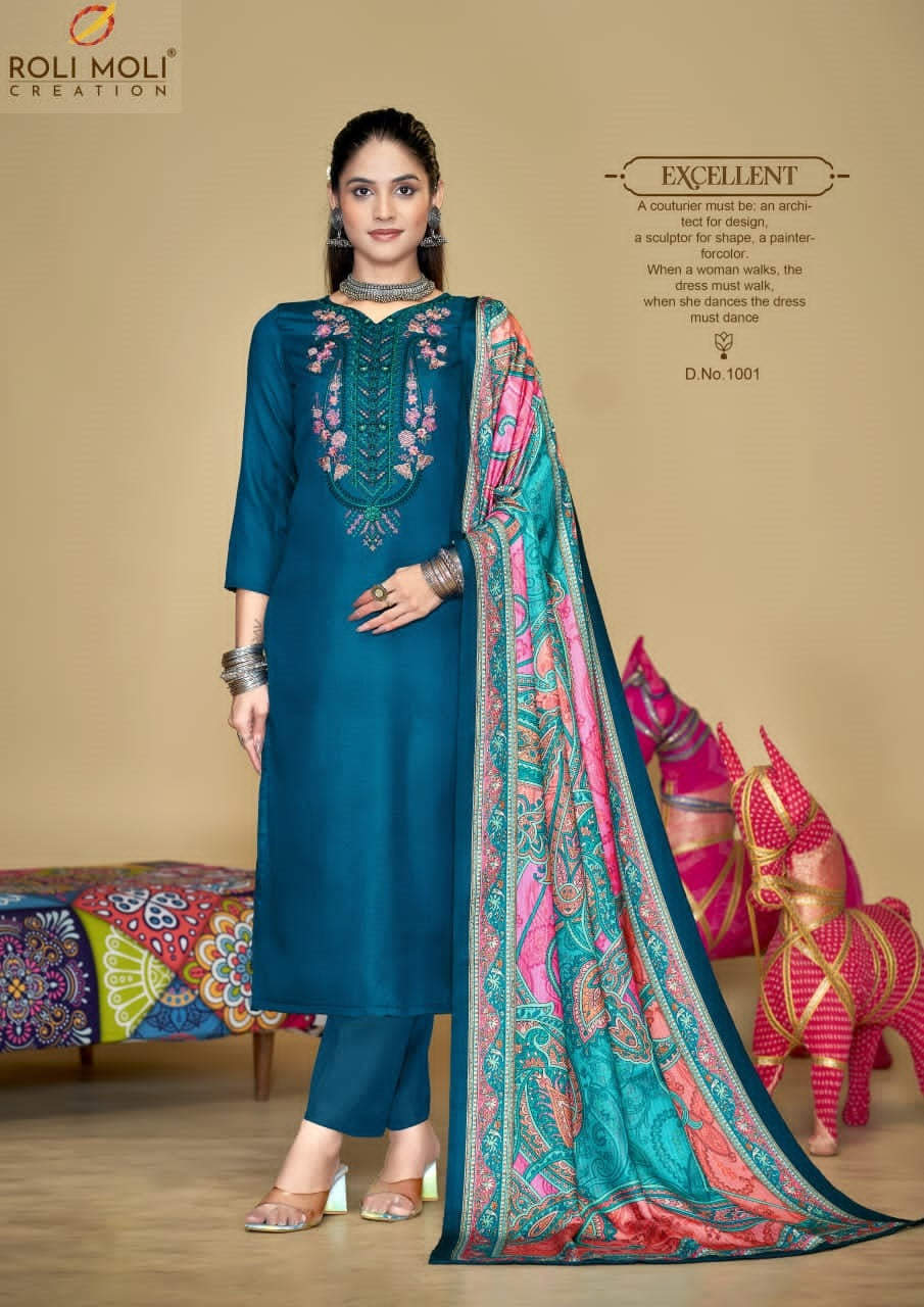 Afifa Roli Moli Pashmina Suits Manufacturer Gujarat