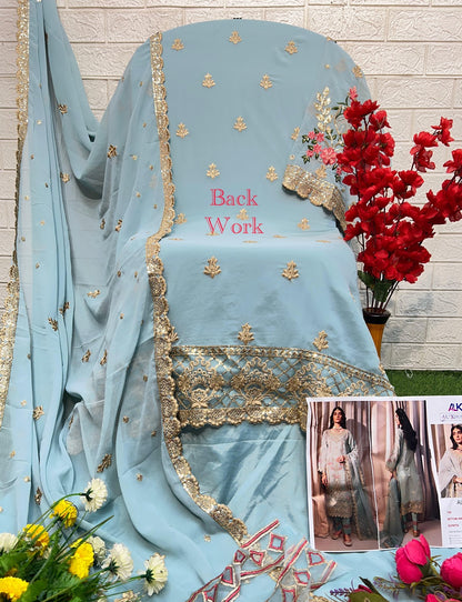 Afifa Vol 3 6018-6020 Alk Georgette Pakistani Salwar Suits Wholesale Rate