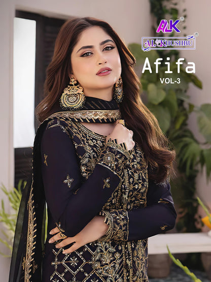 Afifa Vol 3 6018-6020 Alk Georgette Pakistani Salwar Suits Wholesale Rate