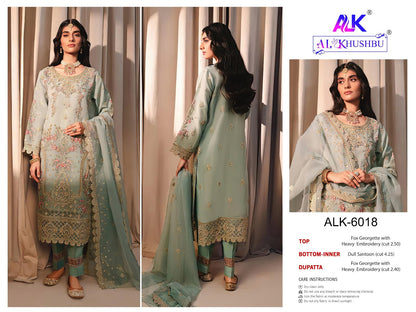 Afifa Vol 3 6018-6020 Alk Georgette Pakistani Salwar Suits Wholesale Rate