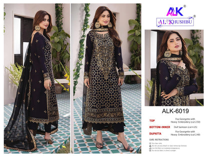 Afifa Vol 3 6018-6020 Alk Georgette Pakistani Salwar Suits Wholesale Rate