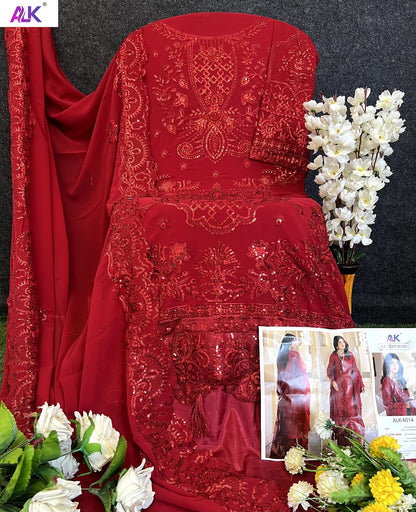 Afifa Vol 4 6012-6014 Alk Georgette Pakistani Salwar Suits Wholesaler