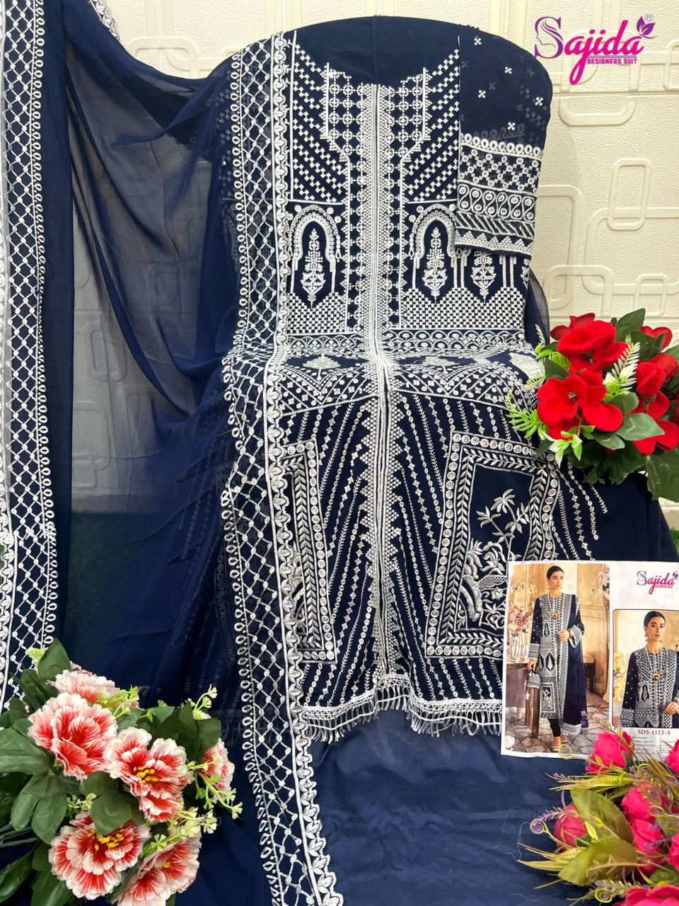 Afrana 1113 Sajida Georgette Pakistani Salwar Suits Supplier Ahmedabad