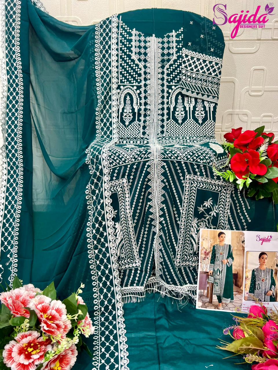 Afrana 1113 Sajida Georgette Pakistani Salwar Suits Supplier Ahmedabad