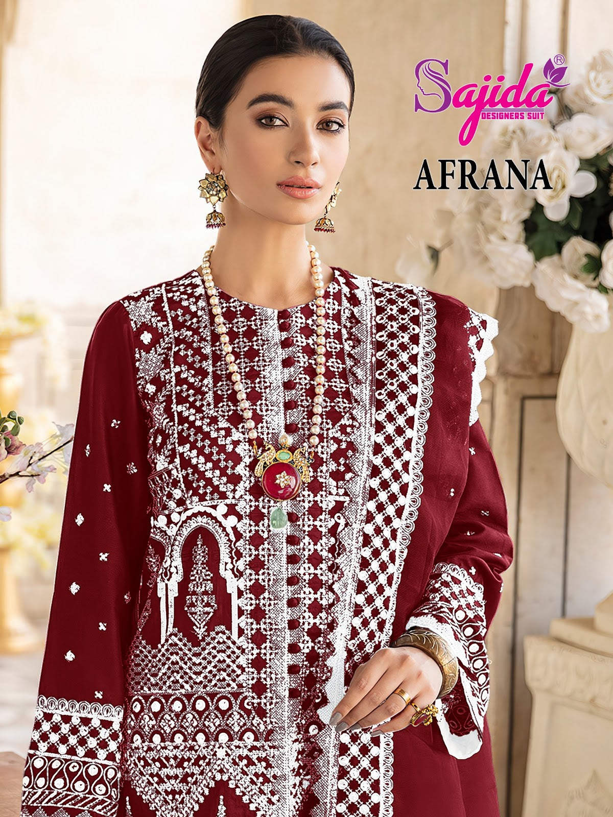Afrana 1113 Sajida Georgette Pakistani Salwar Suits Supplier Ahmedabad