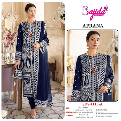 Afrana 1113 Sajida Georgette Pakistani Salwar Suits Supplier Ahmedabad