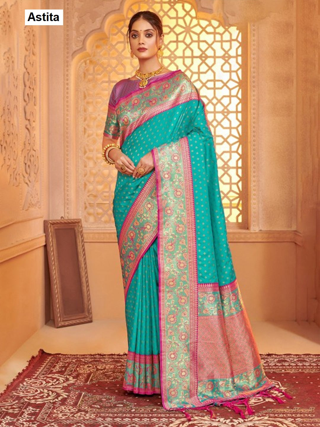 Afreen Astita Silk Blend Sarees Wholesale Rate