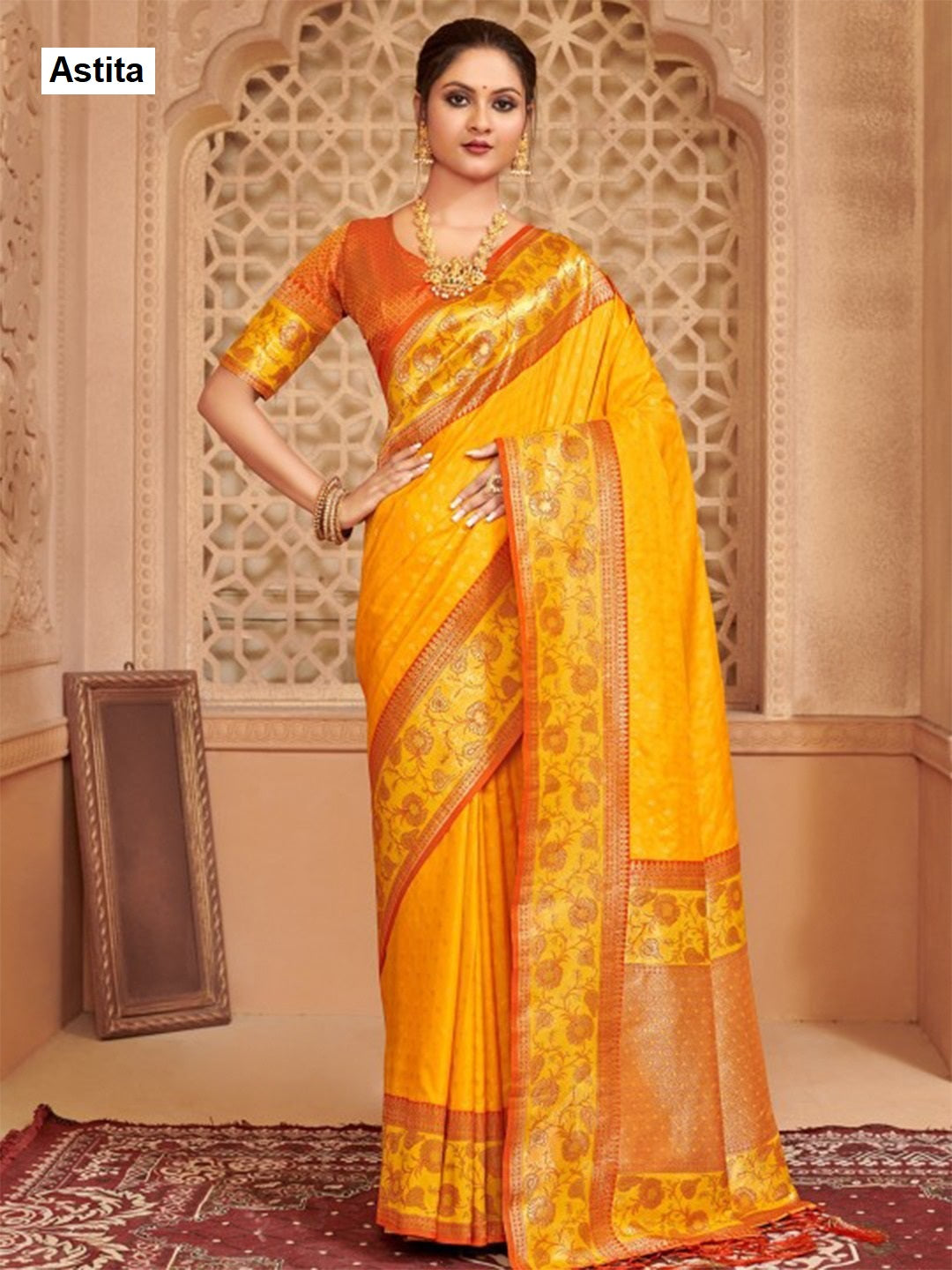 Afreen Astita Silk Blend Sarees Wholesale Rate