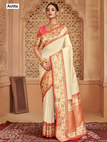 Afreen Astita Silk Blend Sarees Wholesale Rate