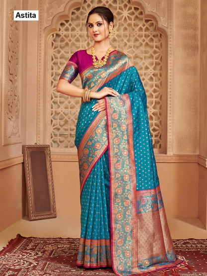 Afreen Astita Silk Blend Sarees Wholesale Rate