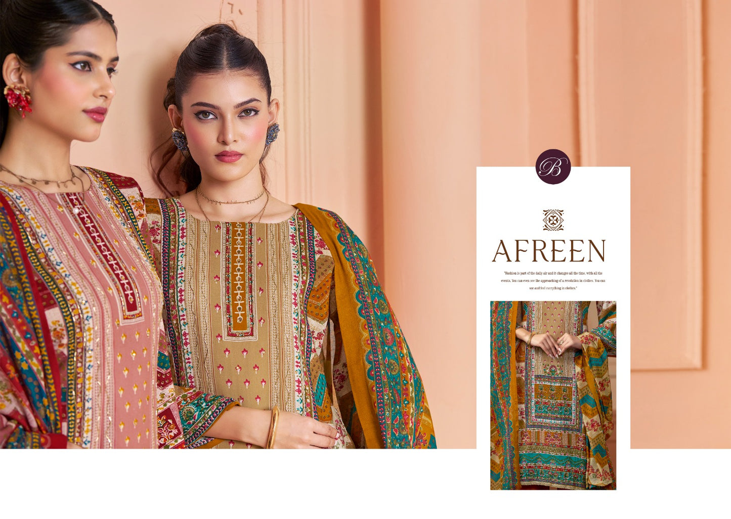 Afreen Belliza Designer Studio Pure Viscose Karachi Salwar Suits Manufacturer Gujarat