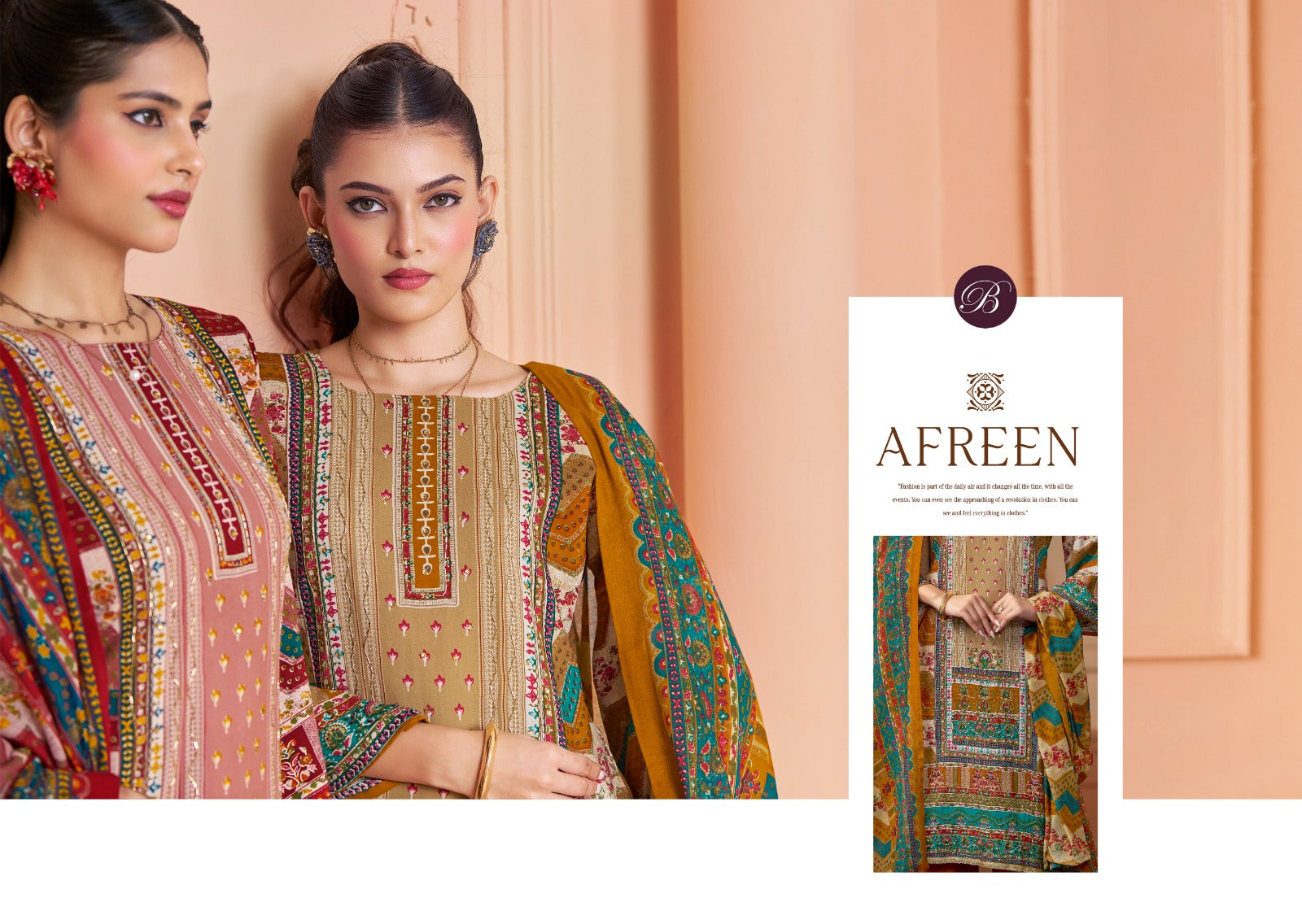 Afreen Belliza Designer Studio Pure Viscose Karachi Salwar Suits Manufacturer Gujarat