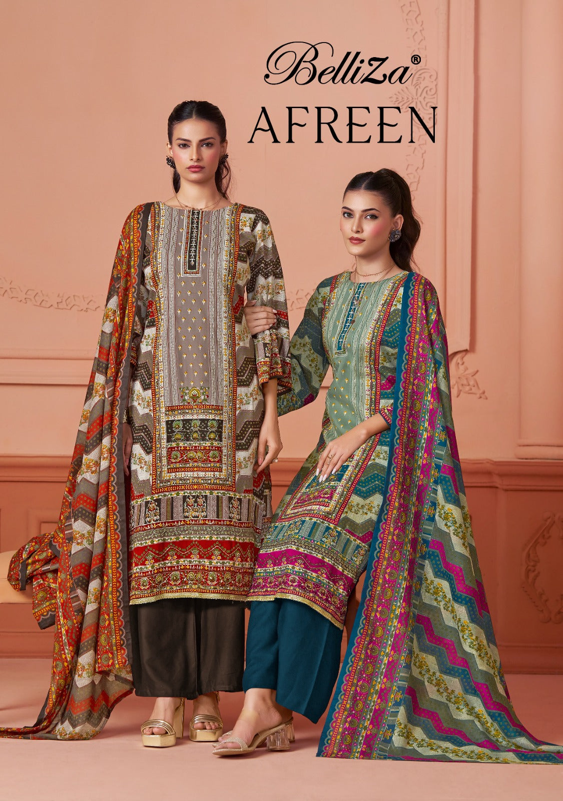 Afreen Belliza Designer Studio Pure Viscose Karachi Salwar Suits Manufacturer Gujarat