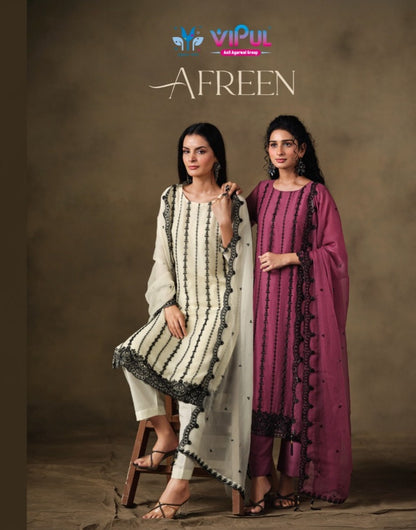 Afreen Vipul Chiffon Pant Style Suits Manufacturer Ahmedabad