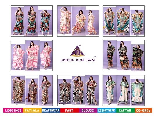 Afreen Vol 10 Jelite Jisha Crepe Kaftans Supplier Ahmedabad