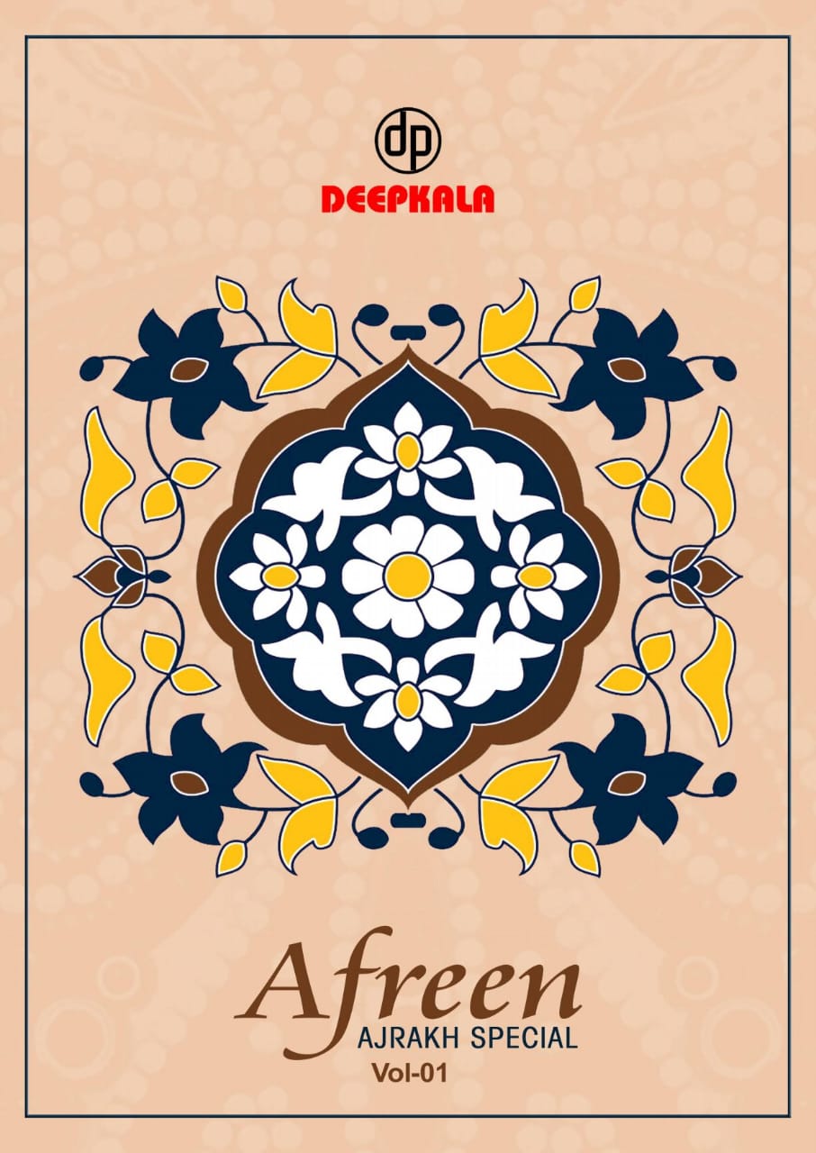 Afreen Vol 1 Ajrakh Special Deepkala Cotton Dress Material Manufacturer