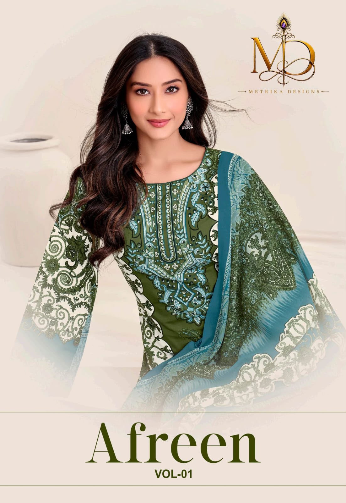 Afreen Vol 1 Metrika Designs Mix Cotton Karachi Salwar Suits Exporter Ahmedabad