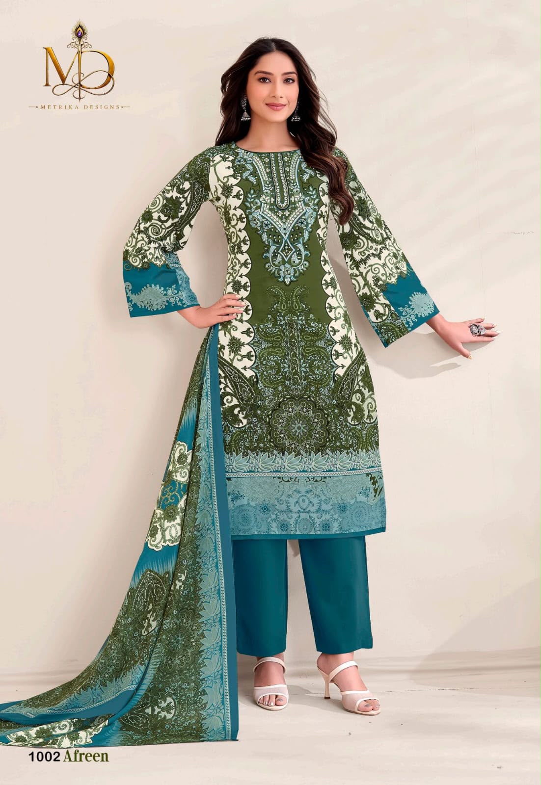 Afreen Vol 1 Metrika Designs Mix Cotton Karachi Salwar Suits Exporter Ahmedabad