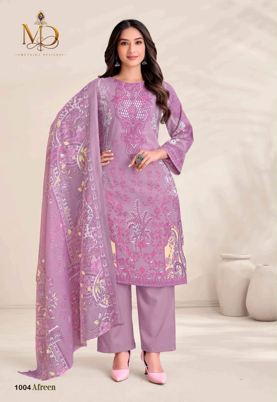 Afreen Vol 1 Metrika Designs Mix Cotton Karachi Salwar Suits Exporter Ahmedabad