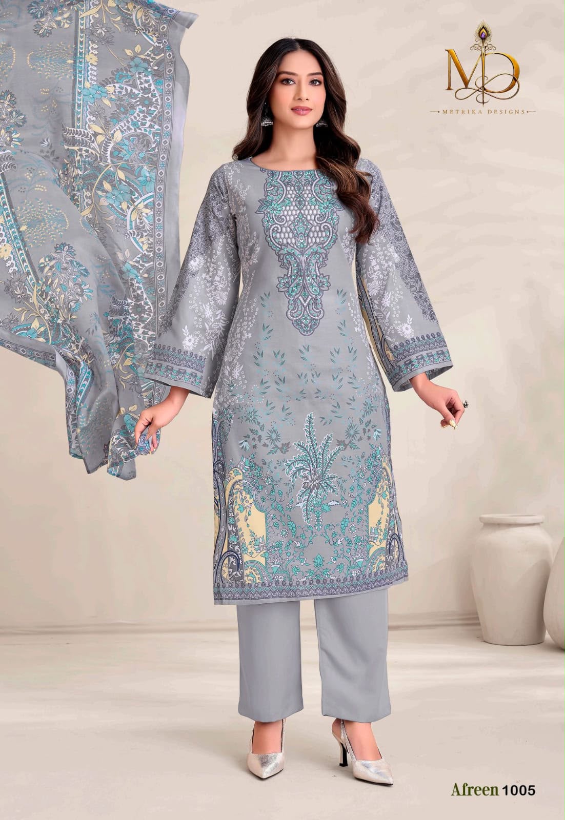 Afreen Vol 1 Metrika Designs Mix Cotton Karachi Salwar Suits Exporter Ahmedabad