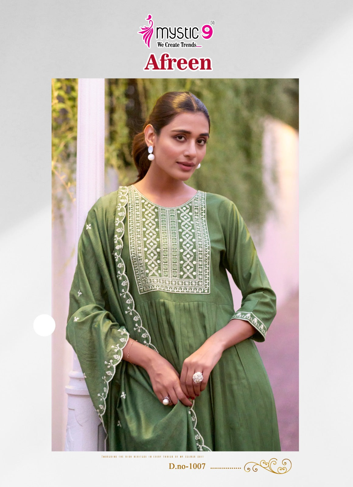 Afreen Vol 1 Mystic 9 Italian Viscose Readymade Pant Style Suits Supplier India