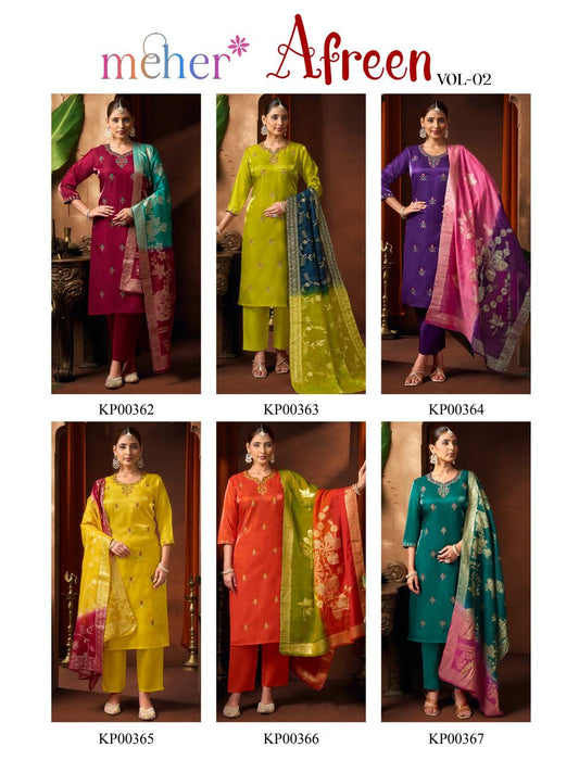 Afreen Vol 2 Meher Satin Readymade Pant Style Suits Wholesale Price