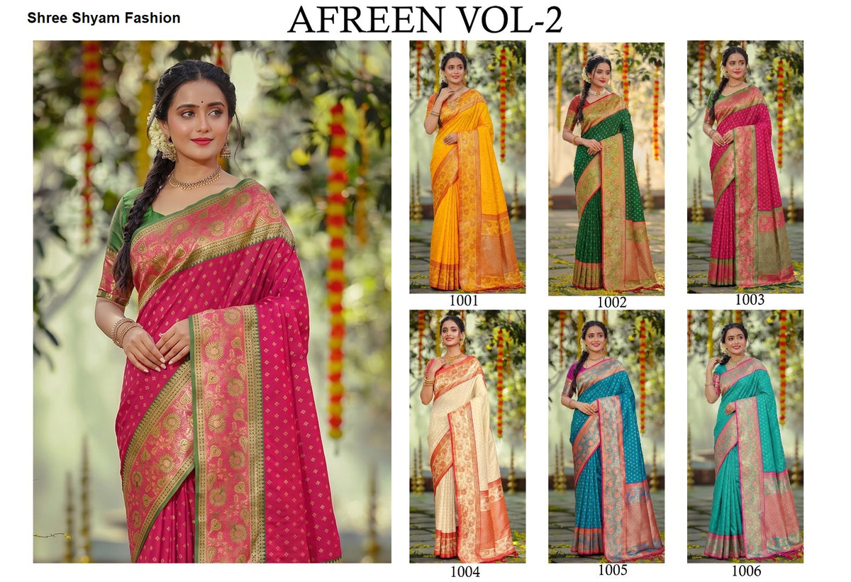 Afreen Vol 2 Shree Shyam Fashion Silk Sarees Supplier Ahmedabad