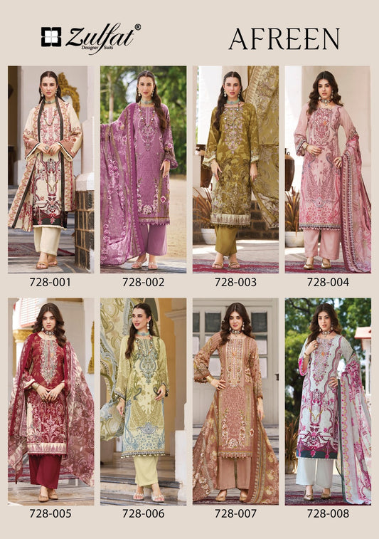 Afreen Zulfat Designer Jam Cotton Karachi Salwar Suits Wholesaler India