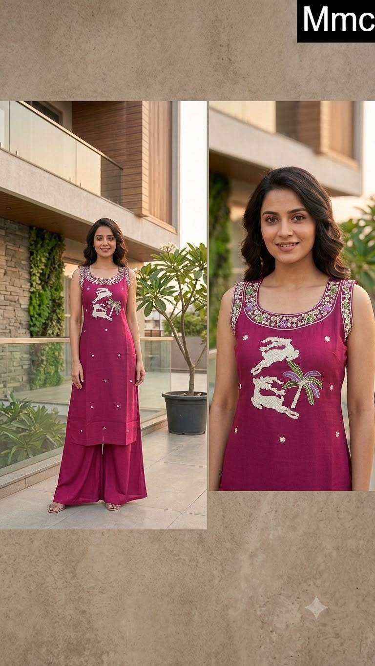 African Lily Flower Mmc Vatican Kurti Plazzo Set Exporter Gujarat