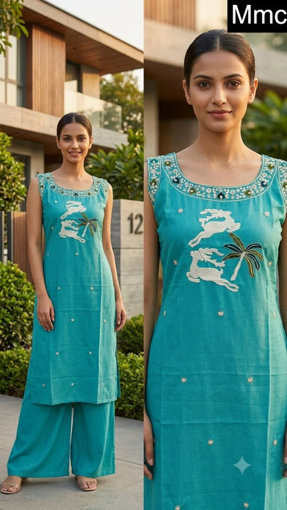 African Lily Flower Mmc Vatican Kurti Plazzo Set Exporter Gujarat