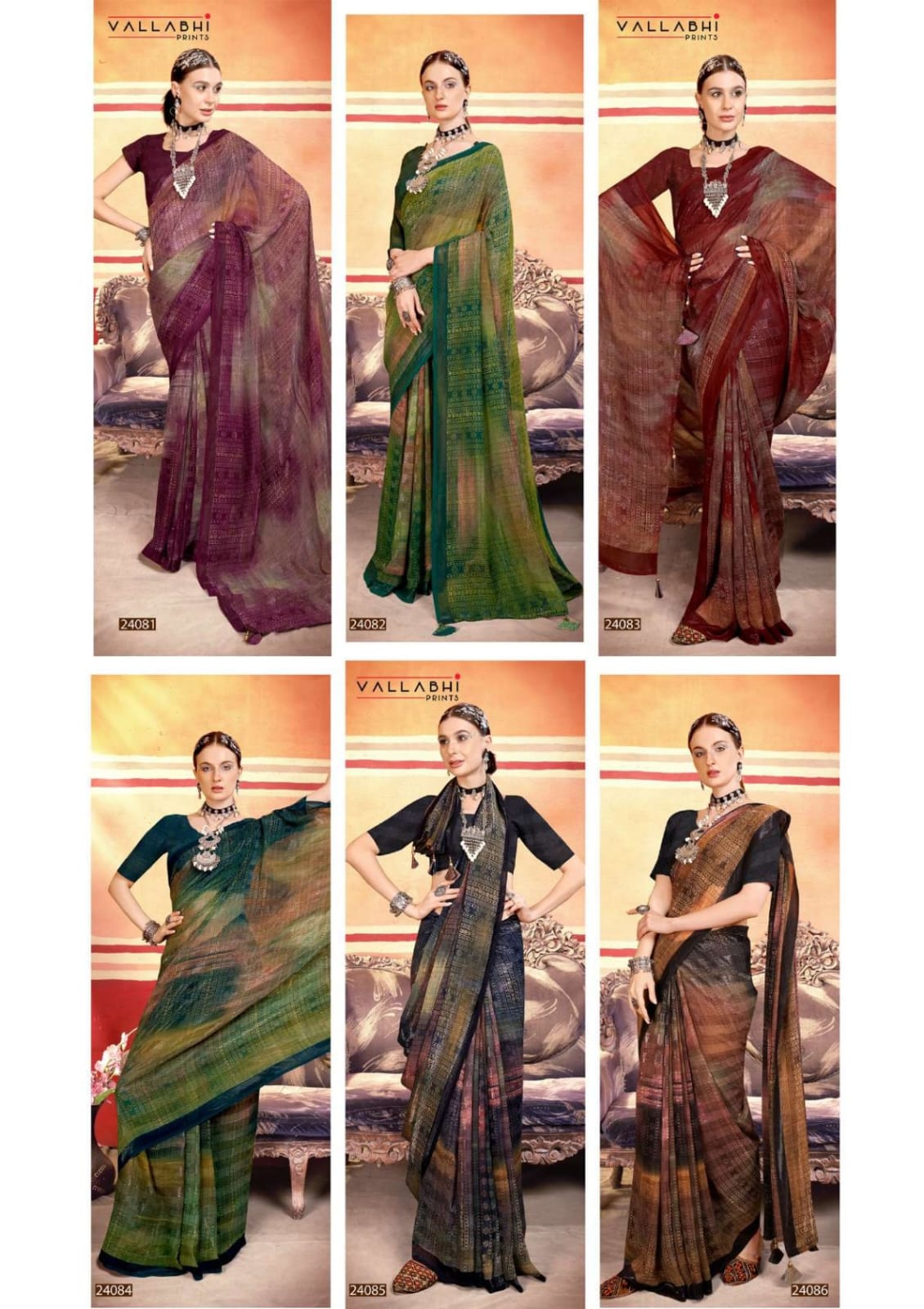 Afroza Vol 4 Vallabhi Prints Georgette Sarees Supplier India