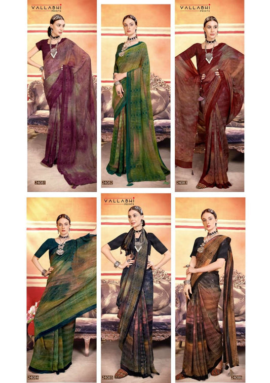 Afroza Vol 4 Vallabhi Prints Georgette Sarees Supplier India