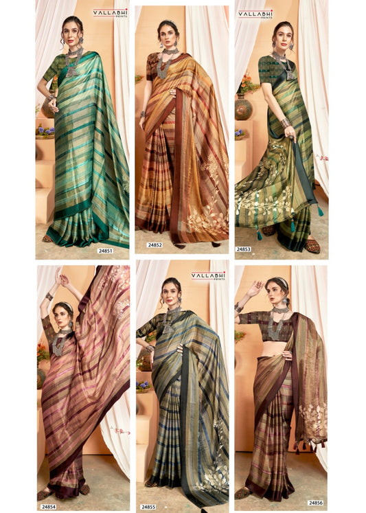 Afroza Vol 6 Vallabhi Prints Brasso Sarees Wholesale Price