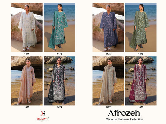 Afrozeh 25 Deepsy Pure Viscose Pashmina Suits Supplier Ahmedabad