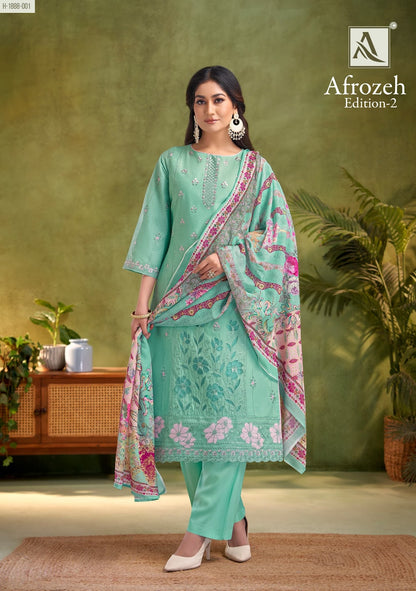 Afrozeh Edition 2 Alok Cambric Lawn Karachi Salwar Suits Wholesaler Ahmedabad