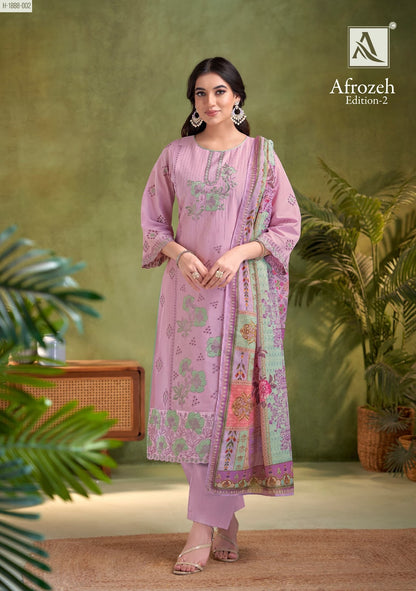 Afrozeh Edition 2 Alok Cambric Lawn Karachi Salwar Suits Wholesaler Ahmedabad