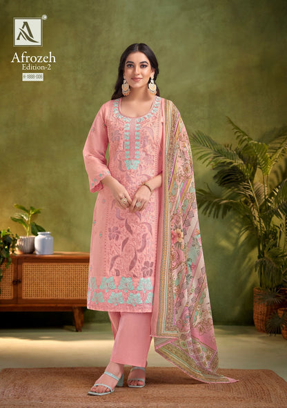 Afrozeh Edition 2 Alok Cambric Lawn Karachi Salwar Suits Wholesaler Ahmedabad