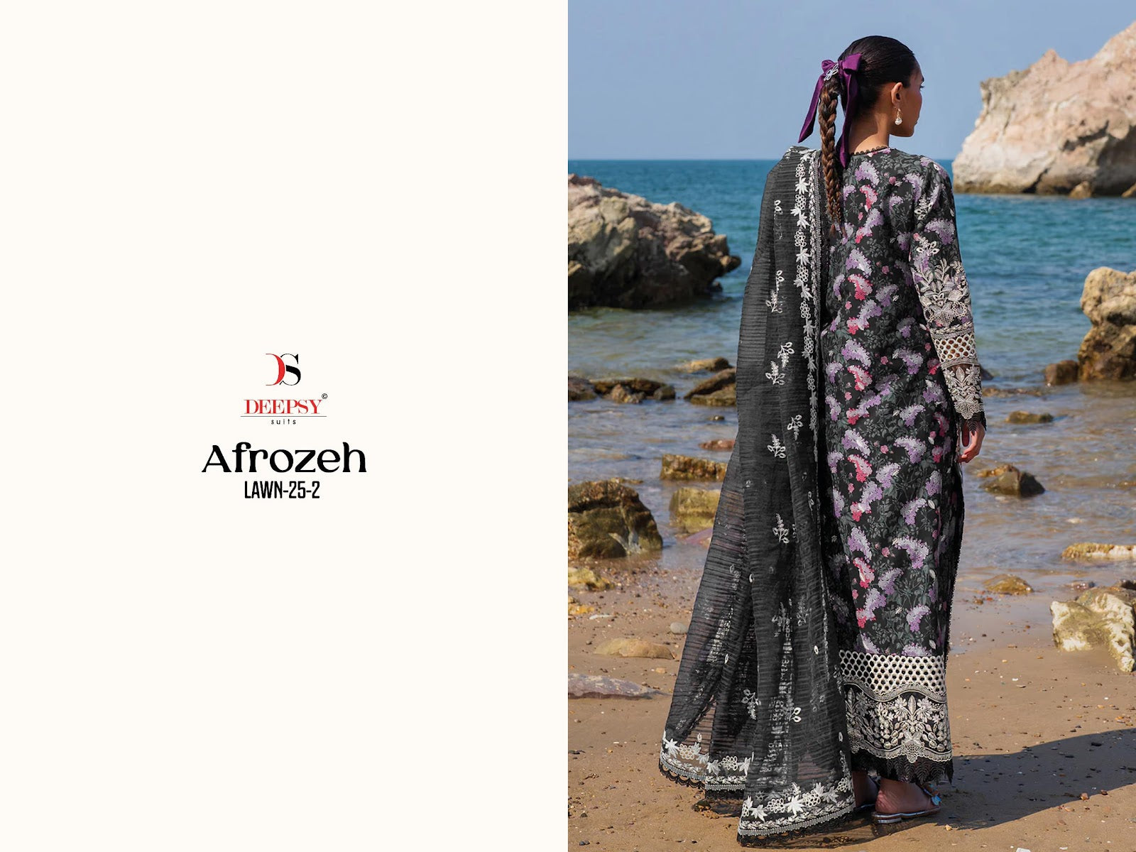 Afrozeh Lawn 25-2 Deepsy Cotton Pakistani Patch Work Suits Wholesale Price