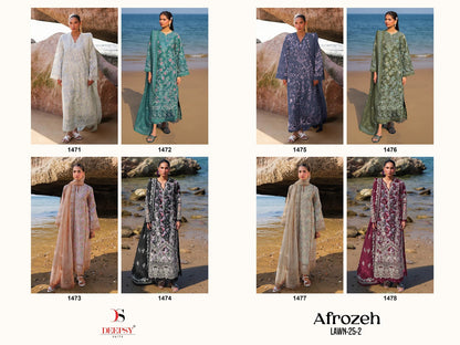 Afrozeh Lawn 25-2 Deepsy Cotton Pakistani Patch Work Suits Wholesale Price