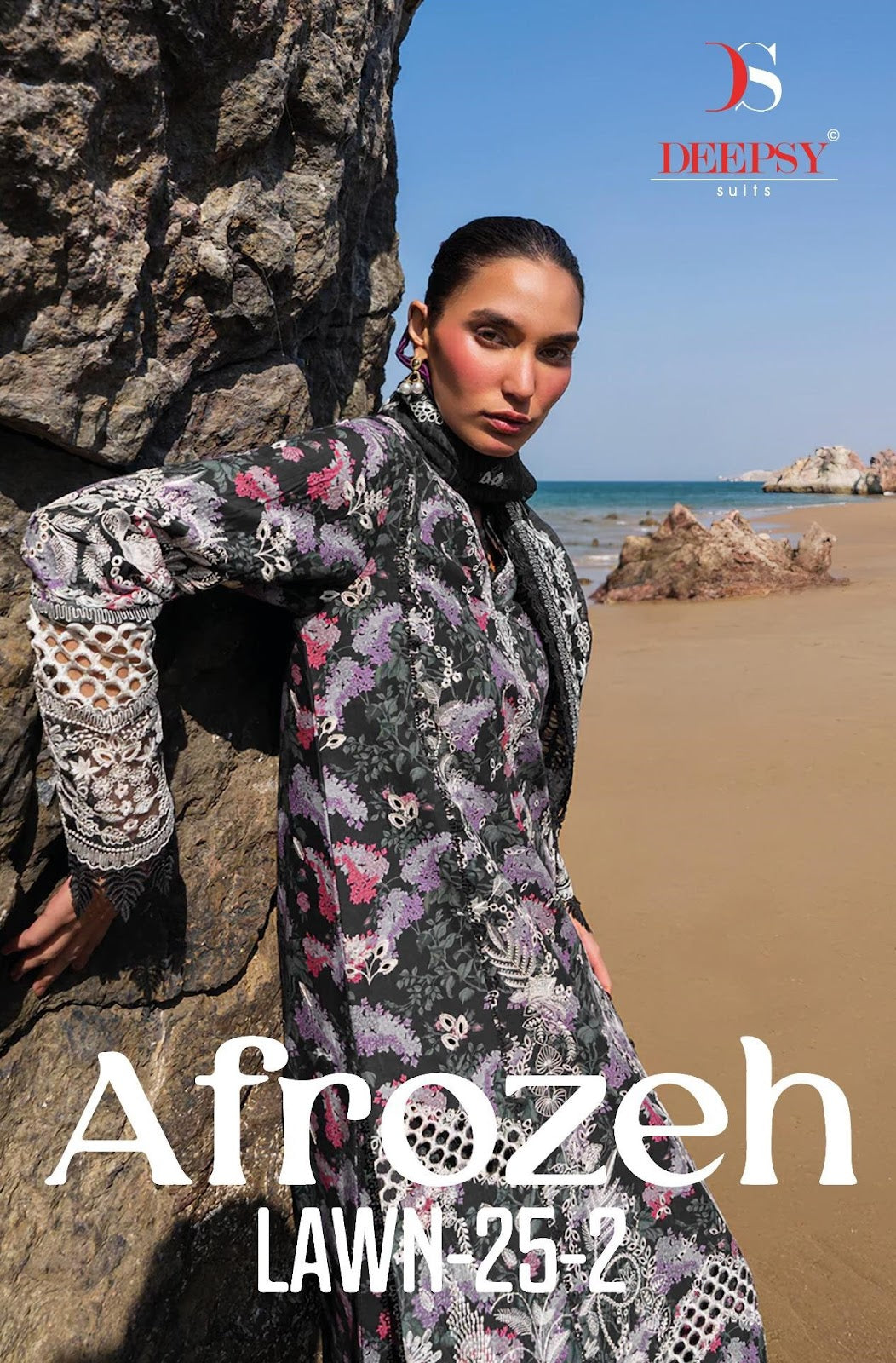 Afrozeh Lawn 25-2 Deepsy Cotton Pakistani Patch Work Suits Wholesale Price