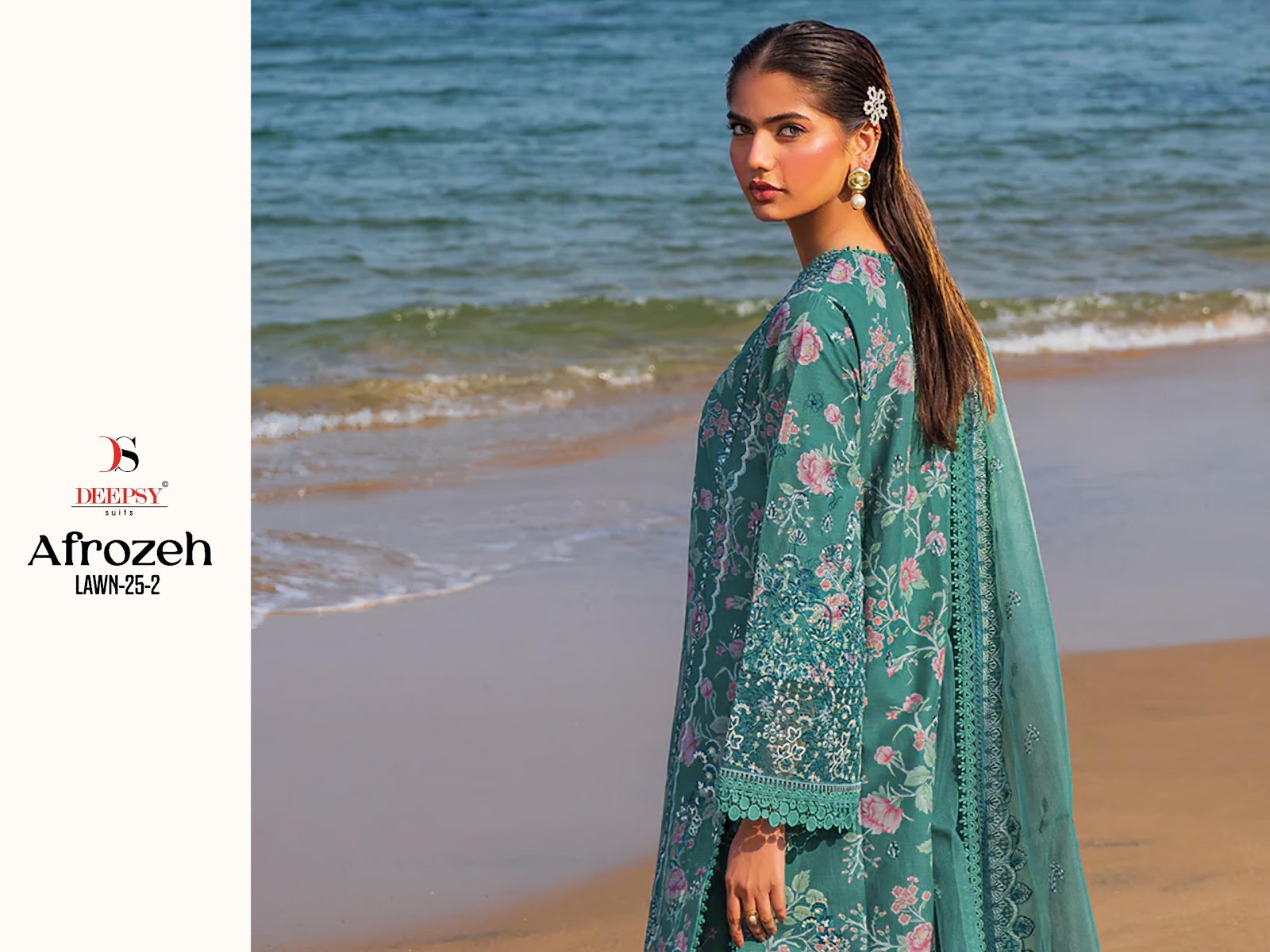Afrozeh Lawn 25-2 Deepsy Cotton Pakistani Patch Work Suits Wholesale Price