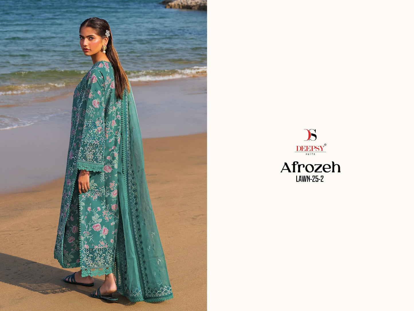 Afrozeh Lawn 25-2 Deepsy Cotton Pakistani Patch Work Suits Wholesale Price