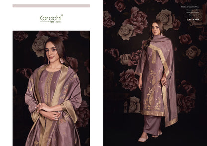 Afsana Karachi Prints Silk Plazzo Style Suits Wholesale Price