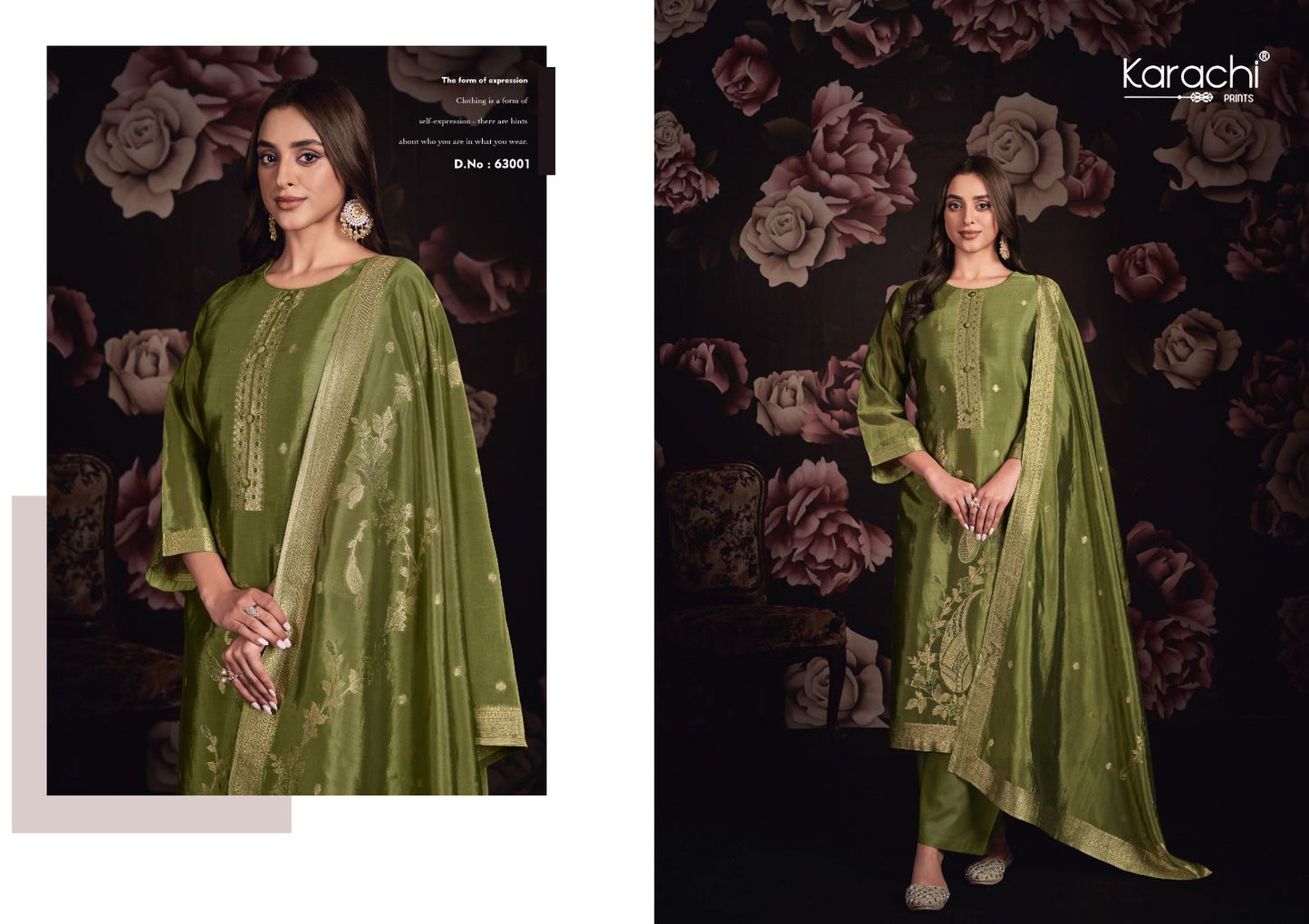 Afsana Karachi Prints Silk Plazzo Style Suits Wholesale Price