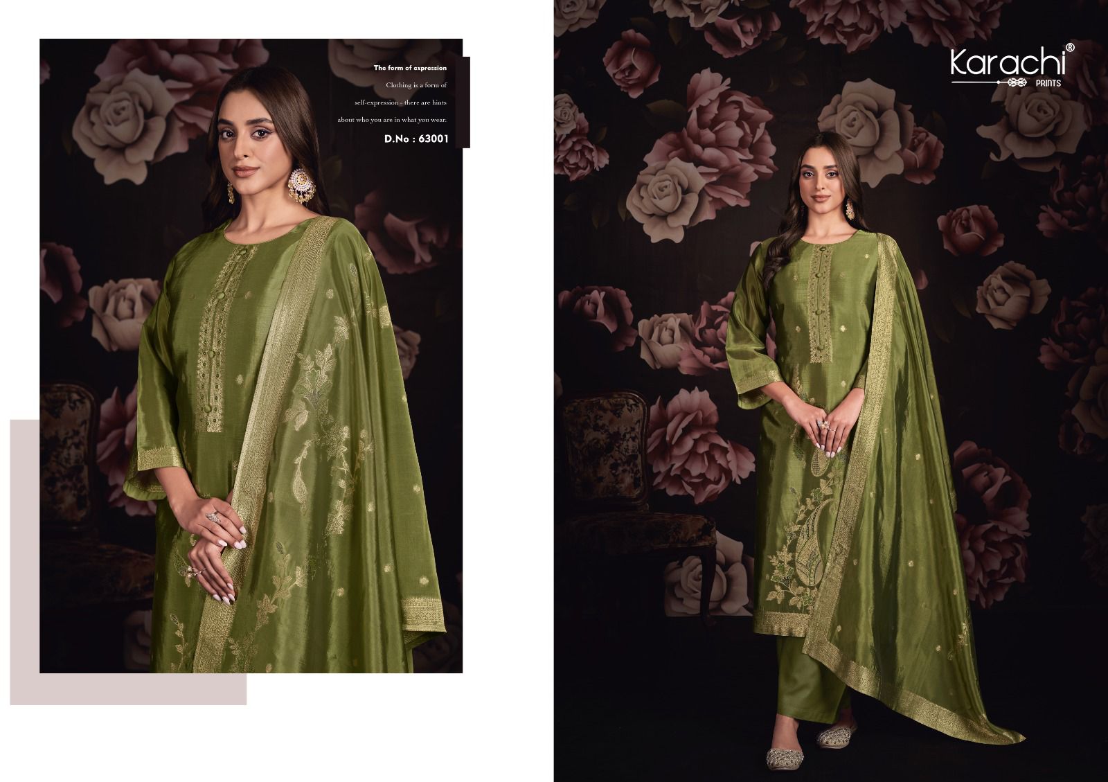 Afsana Karachi Prints Silk Plazzo Style Suits Wholesale Price