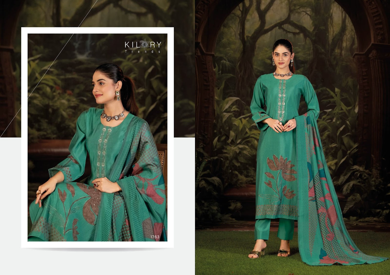 Afsana Kilory Modal Silk Pant Style Suits Exporter