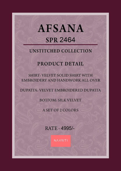 Afsana Naariti Velvet Suits Manufacturer Gujarat