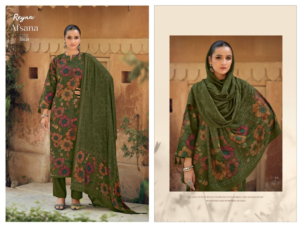 Afsana Reyna Corduroy Pashmina Suits Wholesaler India