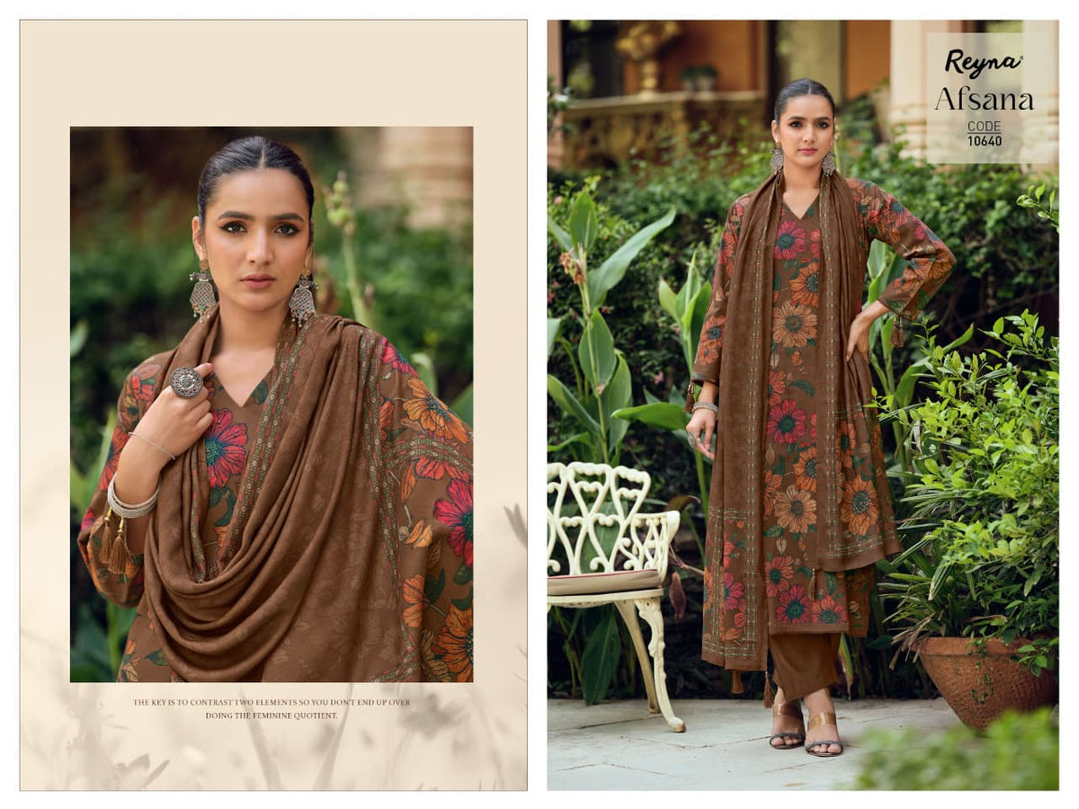 Afsana Reyna Corduroy Pashmina Suits Wholesaler India